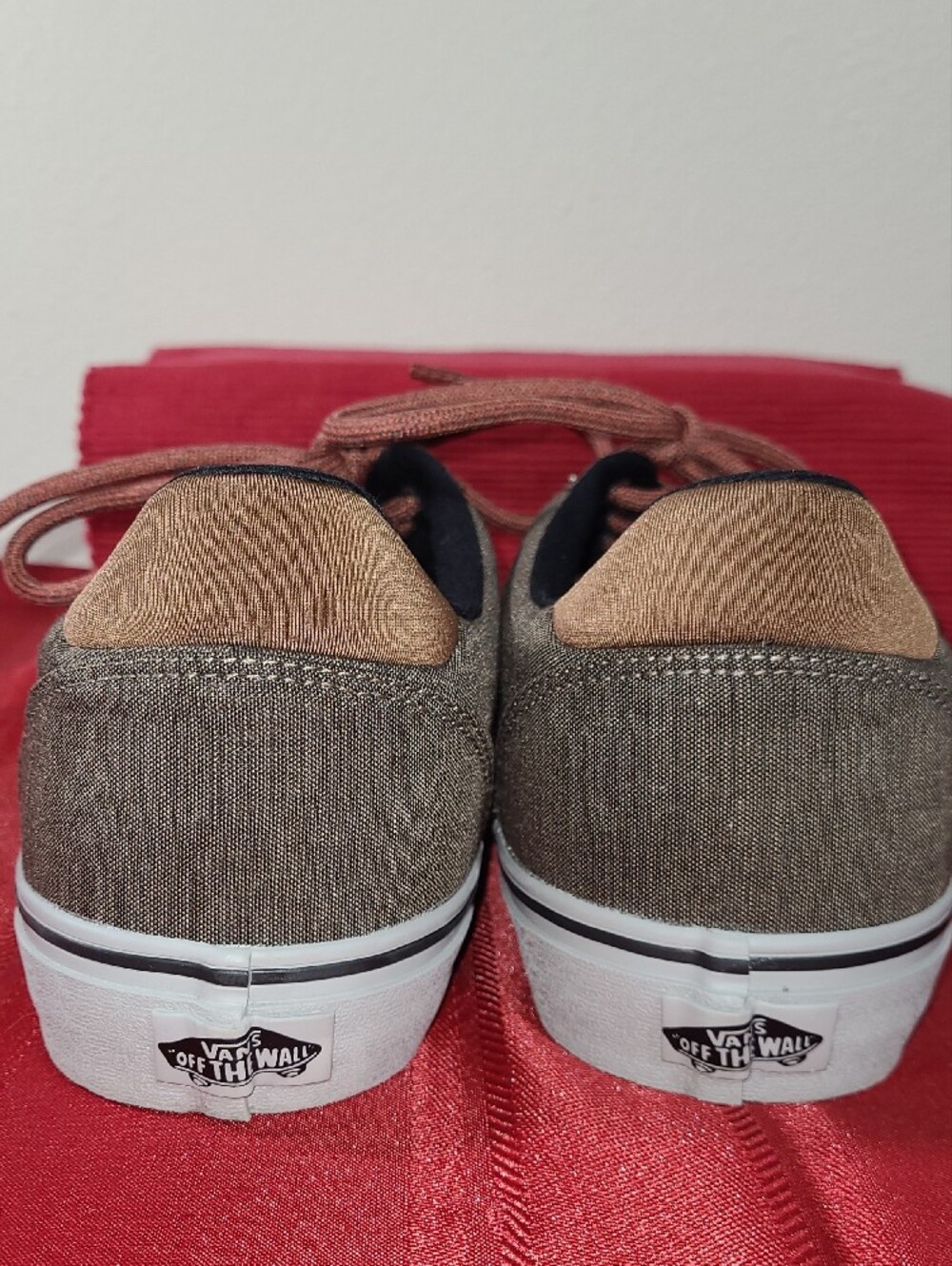 Vans Atwood Deluxe Brown & Gray Canvas Low-Top Sneakers with Rust Colored Laces - Picture 7 of 9